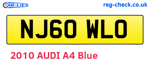 NJ60WLO are the vehicle registration plates.