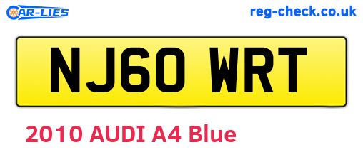 NJ60WRT are the vehicle registration plates.