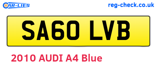 SA60LVB are the vehicle registration plates.