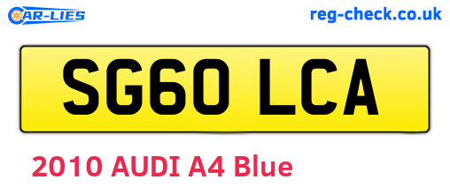 SG60LCA are the vehicle registration plates.