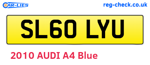 SL60LYU are the vehicle registration plates.