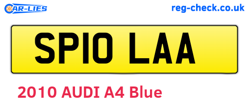 SP10LAA are the vehicle registration plates.