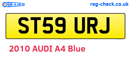 ST59URJ are the vehicle registration plates.
