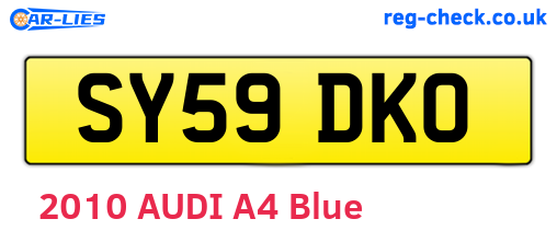 SY59DKO are the vehicle registration plates.