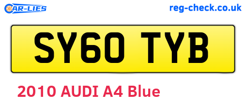 SY60TYB are the vehicle registration plates.