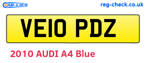 VE10PDZ are the vehicle registration plates.