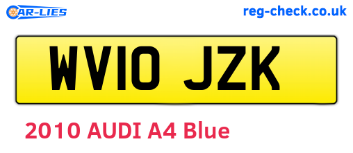 WV10JZK are the vehicle registration plates.