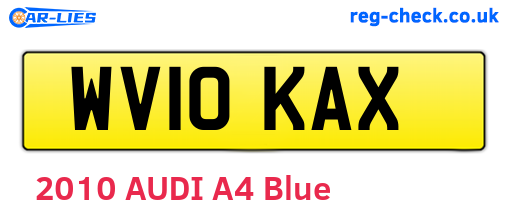 WV10KAX are the vehicle registration plates.