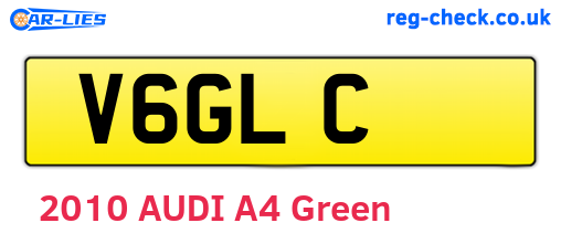 V6GLC are the vehicle registration plates.