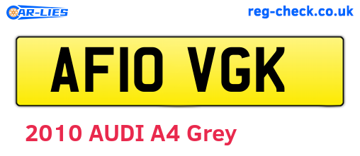 AF10VGK are the vehicle registration plates.