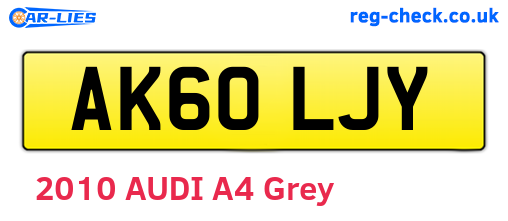 AK60LJY are the vehicle registration plates.