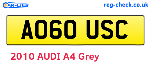 AO60USC are the vehicle registration plates.