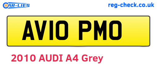 AV10PMO are the vehicle registration plates.