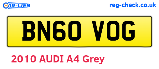 BN60VOG are the vehicle registration plates.