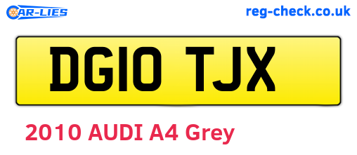 DG10TJX are the vehicle registration plates.