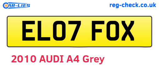 EL07FOX are the vehicle registration plates.