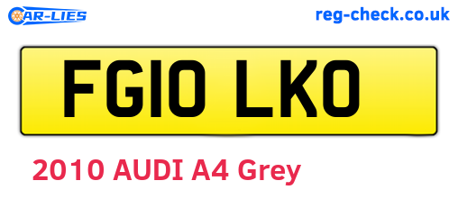 FG10LKO are the vehicle registration plates.