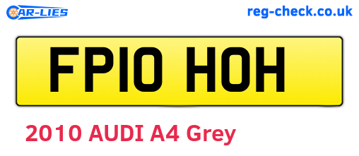 FP10HOH are the vehicle registration plates.