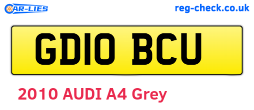 GD10BCU are the vehicle registration plates.