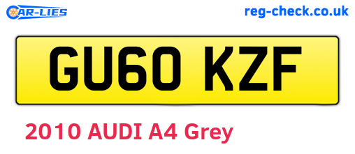 GU60KZF are the vehicle registration plates.