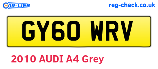 GY60WRV are the vehicle registration plates.