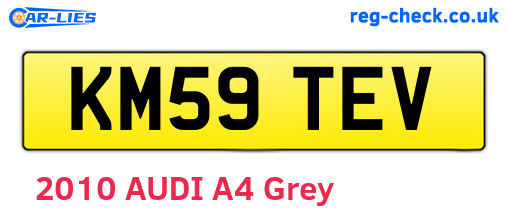 KM59TEV are the vehicle registration plates.