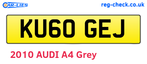 KU60GEJ are the vehicle registration plates.