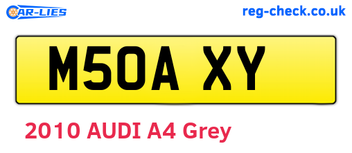 M50AXY are the vehicle registration plates.