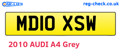 MD10XSW are the vehicle registration plates.