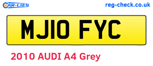 MJ10FYC are the vehicle registration plates.
