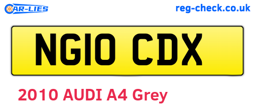 NG10CDX are the vehicle registration plates.