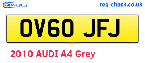 OV60JFJ are the vehicle registration plates.