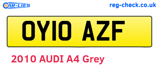 OY10AZF are the vehicle registration plates.