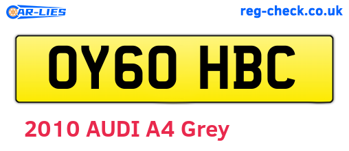 OY60HBC are the vehicle registration plates.