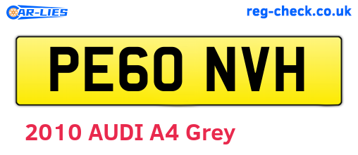 PE60NVH are the vehicle registration plates.
