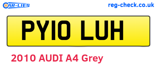 PY10LUH are the vehicle registration plates.