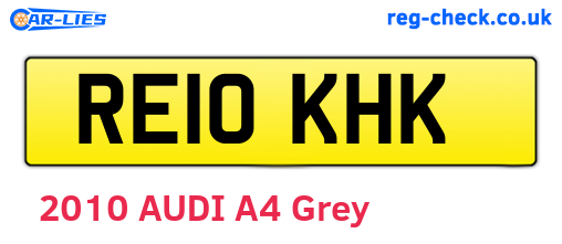 RE10KHK are the vehicle registration plates.