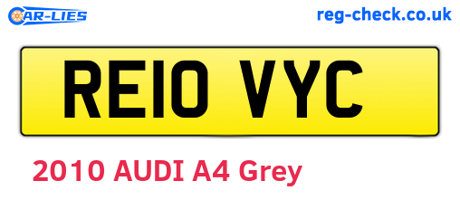 RE10VYC are the vehicle registration plates.