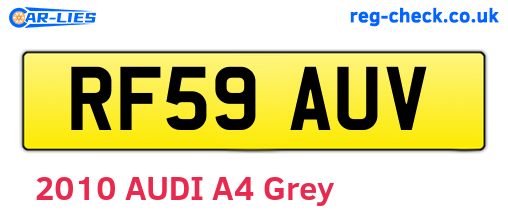 RF59AUV are the vehicle registration plates.