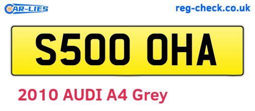 S500OHA are the vehicle registration plates.