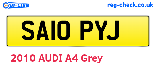 SA10PYJ are the vehicle registration plates.