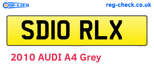 SD10RLX are the vehicle registration plates.