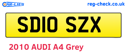 SD10SZX are the vehicle registration plates.