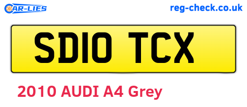 SD10TCX are the vehicle registration plates.