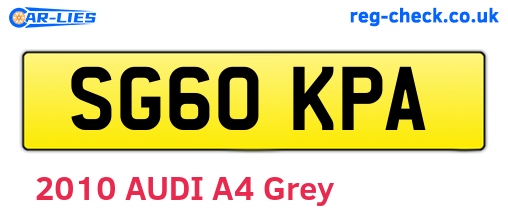 SG60KPA are the vehicle registration plates.