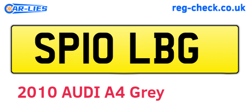 SP10LBG are the vehicle registration plates.