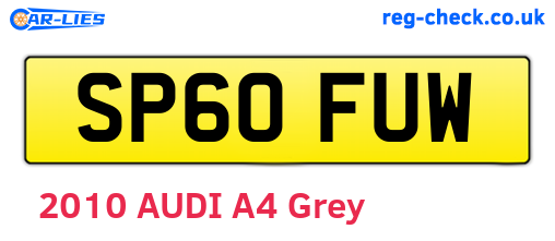 SP60FUW are the vehicle registration plates.