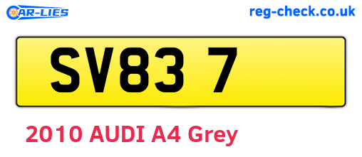 SV837 are the vehicle registration plates.