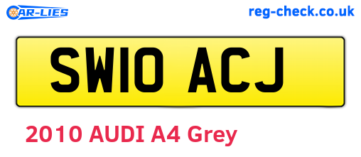 SW10ACJ are the vehicle registration plates.