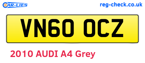 VN60OCZ are the vehicle registration plates.